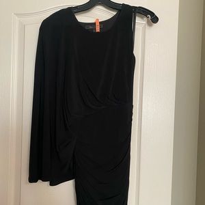 BCBG Max Azria black Venus draped cocktail dress